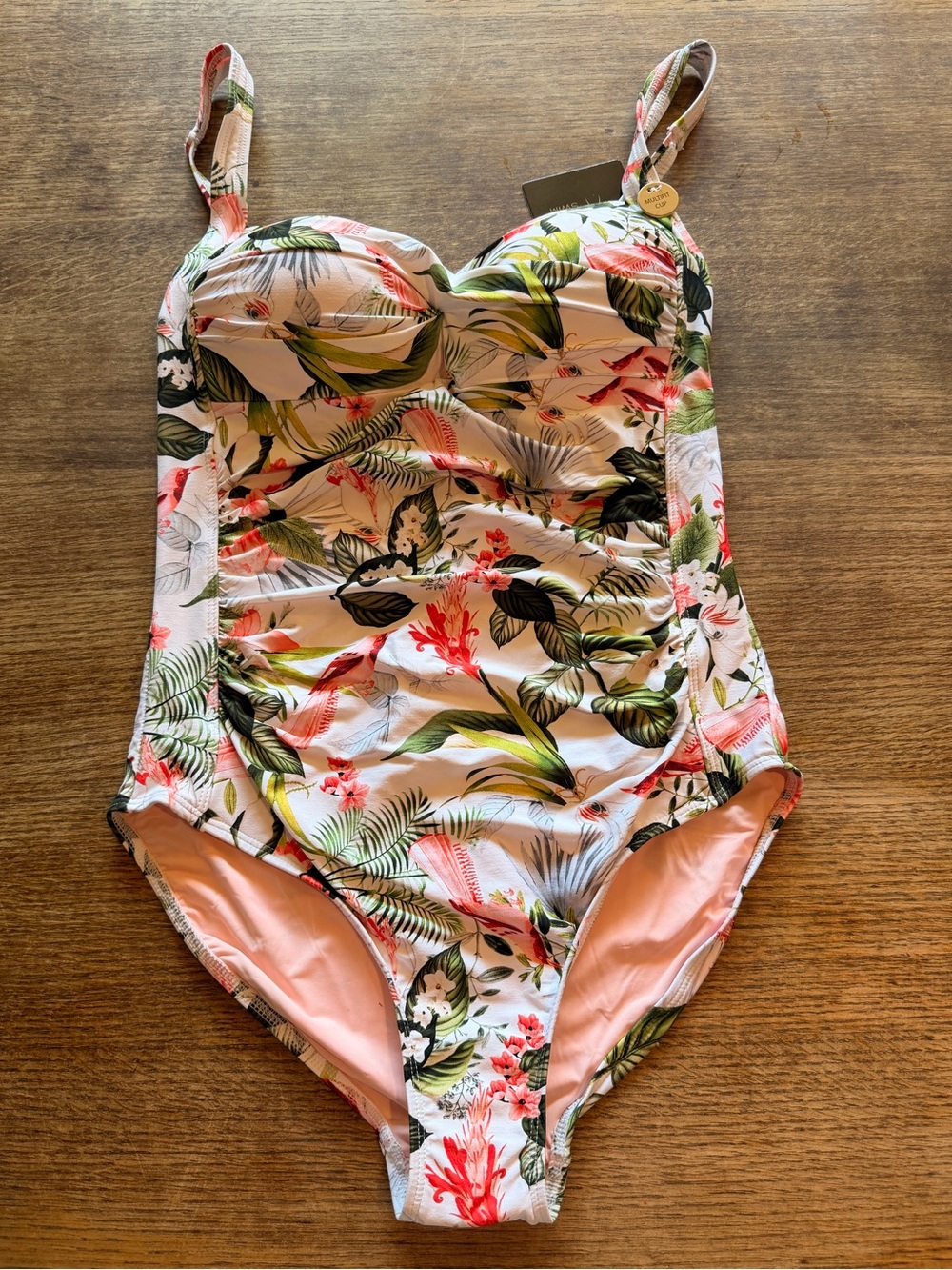 Nip Tuck Tropical Floral One-Piece Swimsuit - Pink Green Print